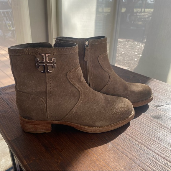 Tory Burch Brown Suede Ankle Boots - Picture 3 of 9